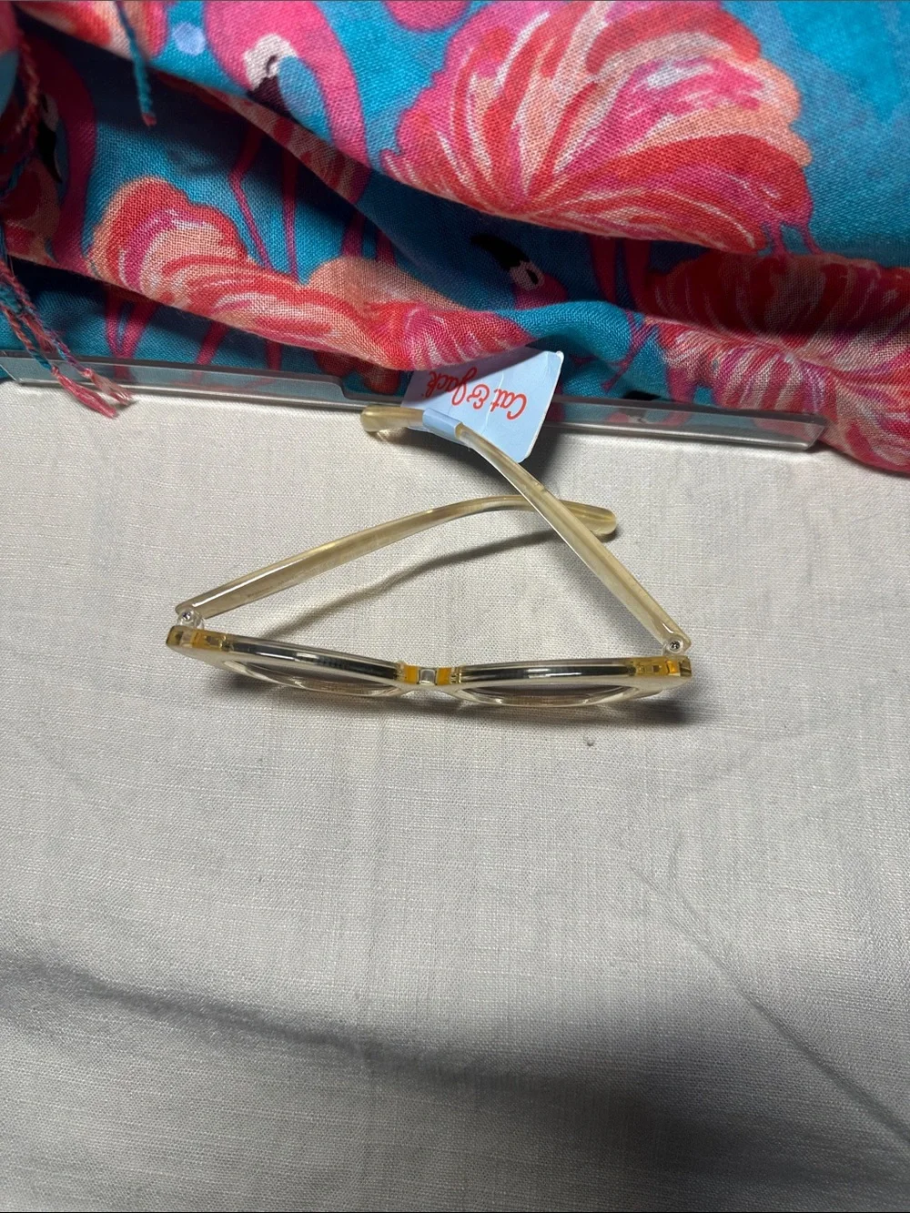Vintage-Inspired Cat Eye Sunglasses in Beige  Iridescent - Cat & Jack NWT